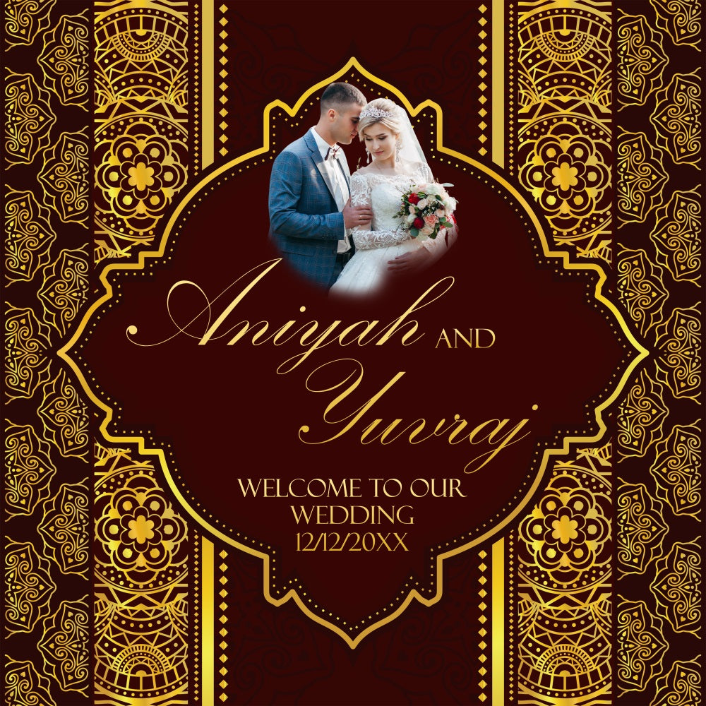 Wedding Photo Booth Backdrop Indian Palace Inspired Custom Backdrop BRP5-180