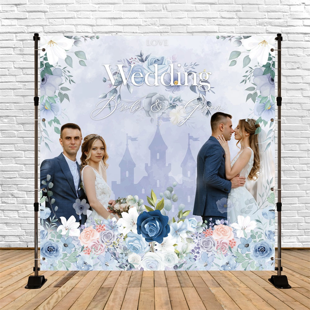 Backdrop Wedding Floral Fairytale Castle Customized Backdrop BRP5-191