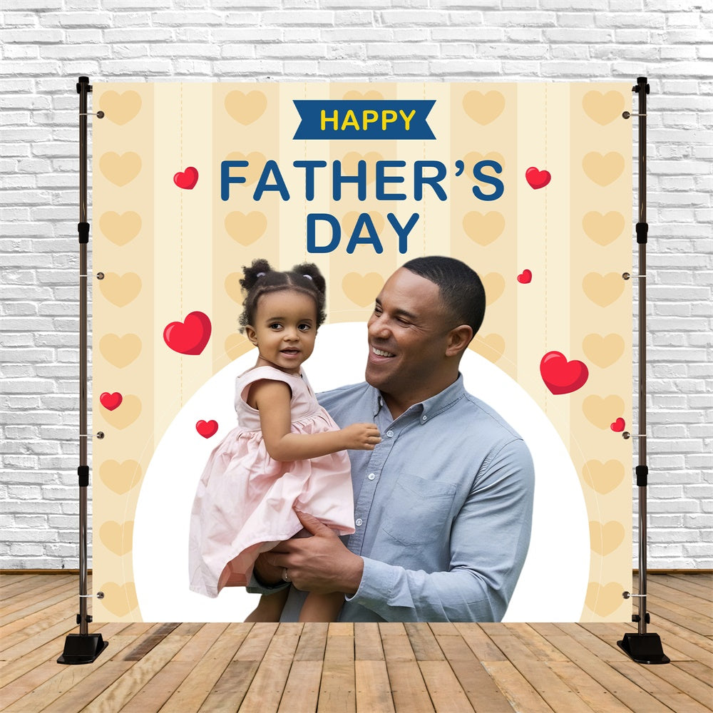 Backdrops For Father's Day Red Heart Cream Customized Backdrop BRP5-57