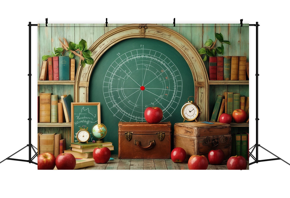School Photo Backdrops Autumn Apples Books Backdrop BRP57-10