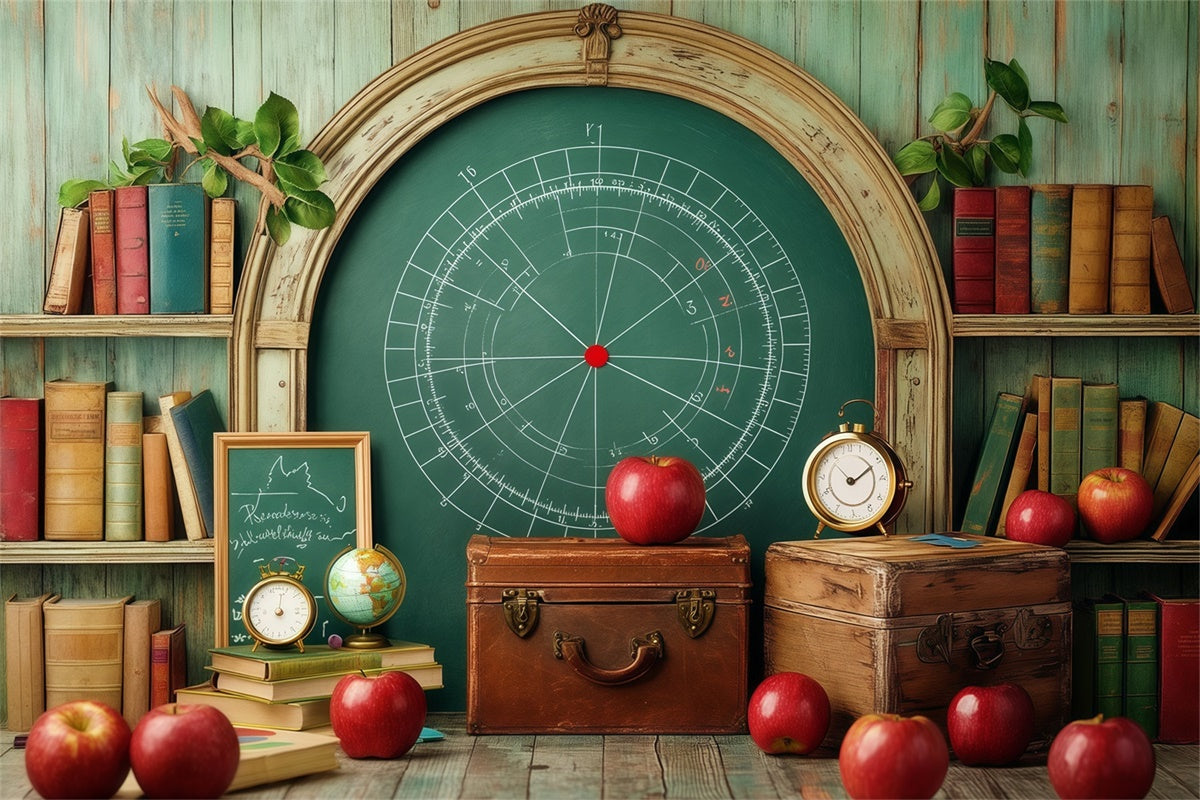 School Photo Backdrops Autumn Apples Books Backdrop BRP57-10