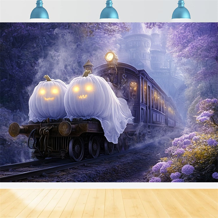 Scary Halloween Backdrop Ghost Pumpkin Express Backdrop BRP57-109