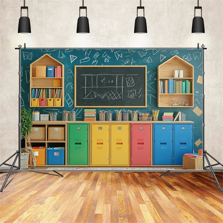 Chalkboard Photo Backdrop Rainbow Locker Fun Backdrop BRP57-11