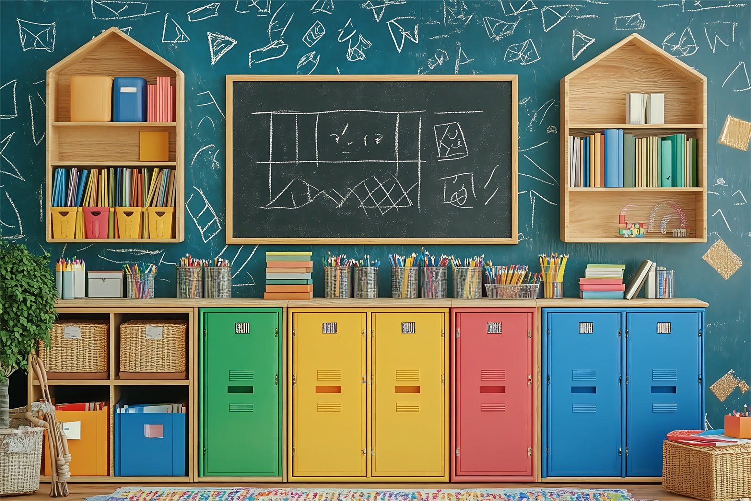 Chalkboard Photo Backdrop Rainbow Locker Fun Backdrop BRP57-11