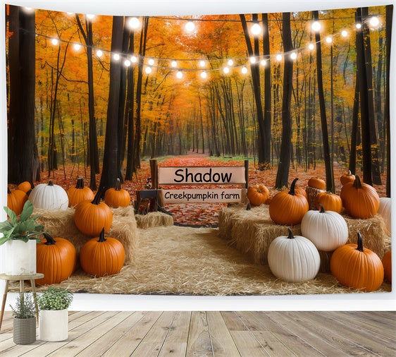 Fall Forest Backdrop Lights Pumpkin Trail Backdrop BRP57-177