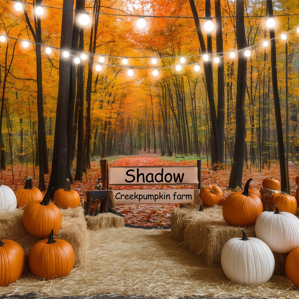 Fall Forest Backdrop Lights Pumpkin Trail Backdrop BRP57-177