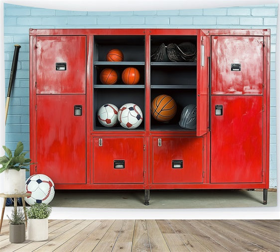 School Picture Backdrop Athletic Gear Storage Backdrop BRP57-18