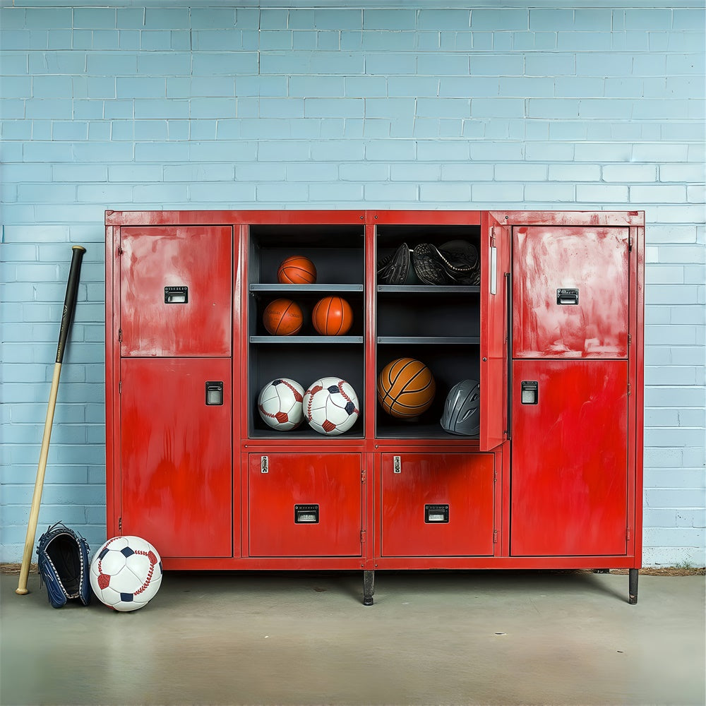 School Picture Backdrop Athletic Gear Storage Backdrop BRP57-18