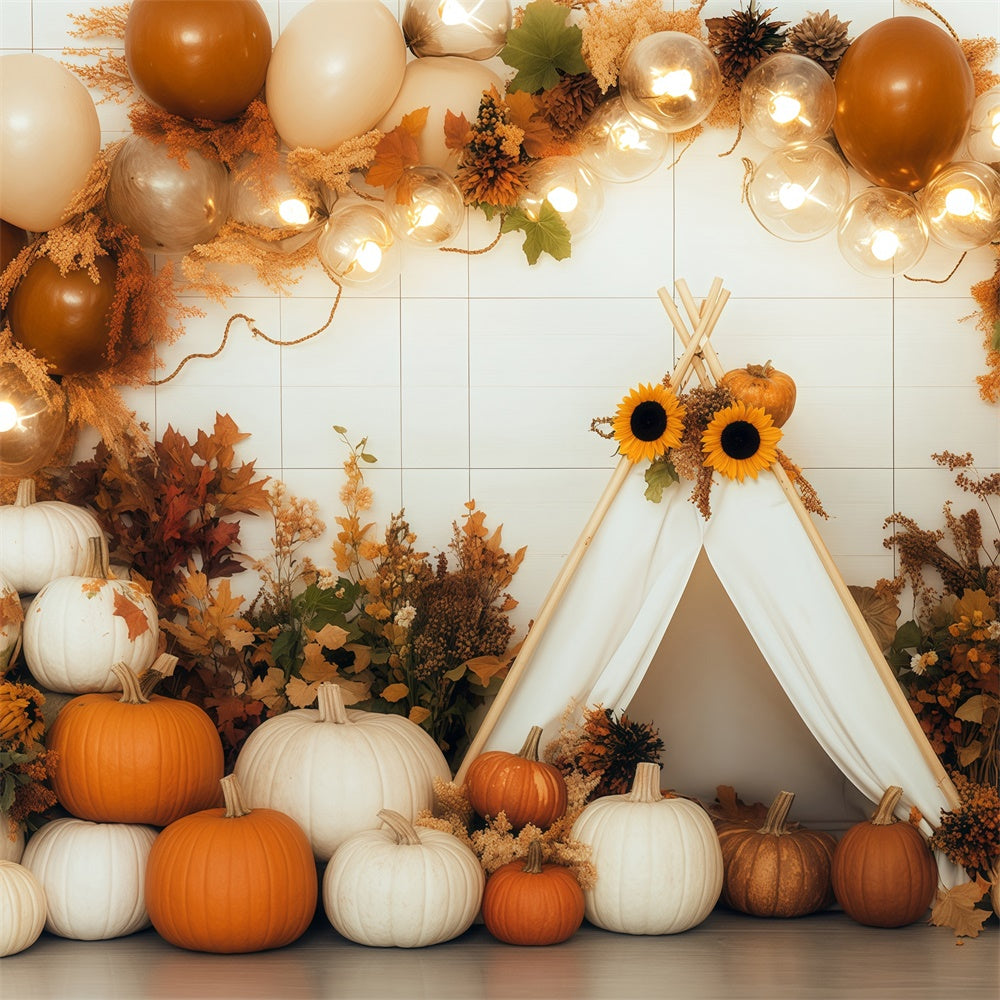 Fall Backdrop For Pictures Pumpkin Tent Party Backdrop BRP57-185