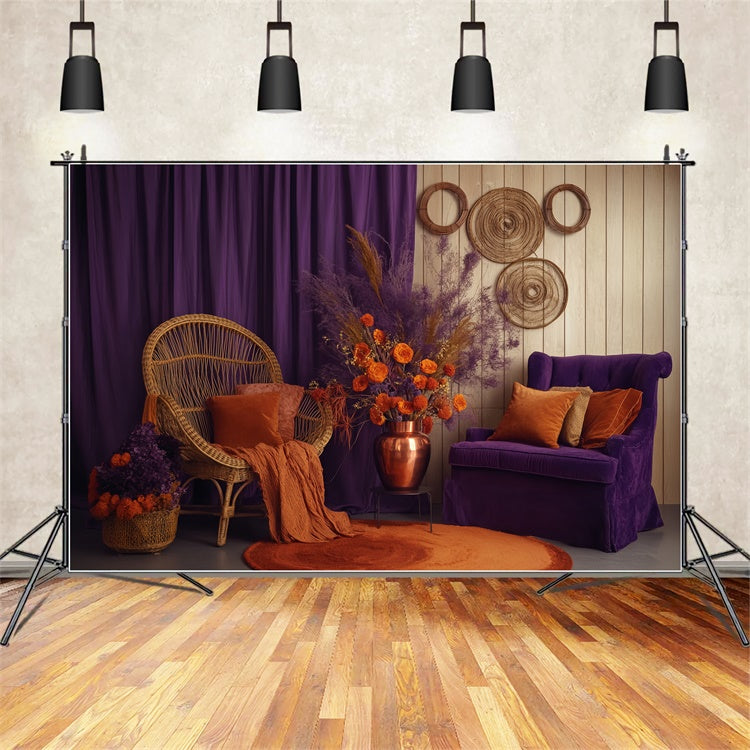 Autumn Photography Backdrops Harvest Charm Lounge Backdrop BRP57-186