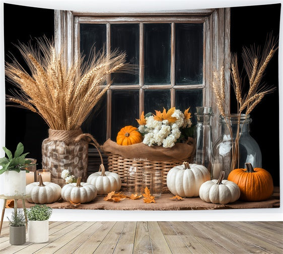 Fall Backdrop Vintage Window Autumn Harvest Backdrop BRP57-201