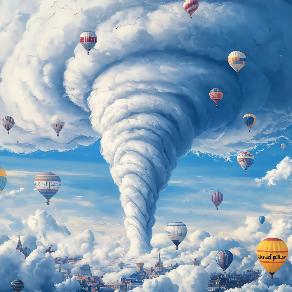 Cloudy Sky Backdrop Balloon Whirlwind Fantasy Backdrop BRP57-209