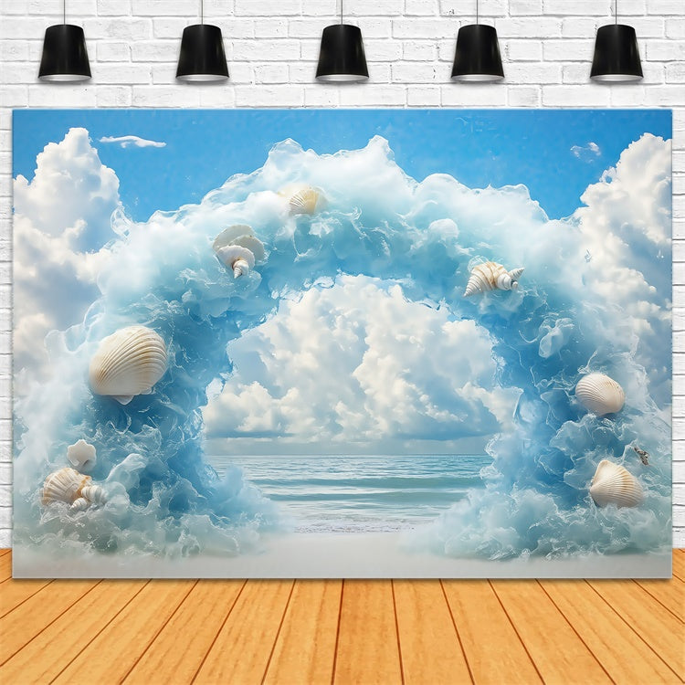 Cloud Photo Backdrop Mermaid Shore Fantasy Backdrop BRP57-224
