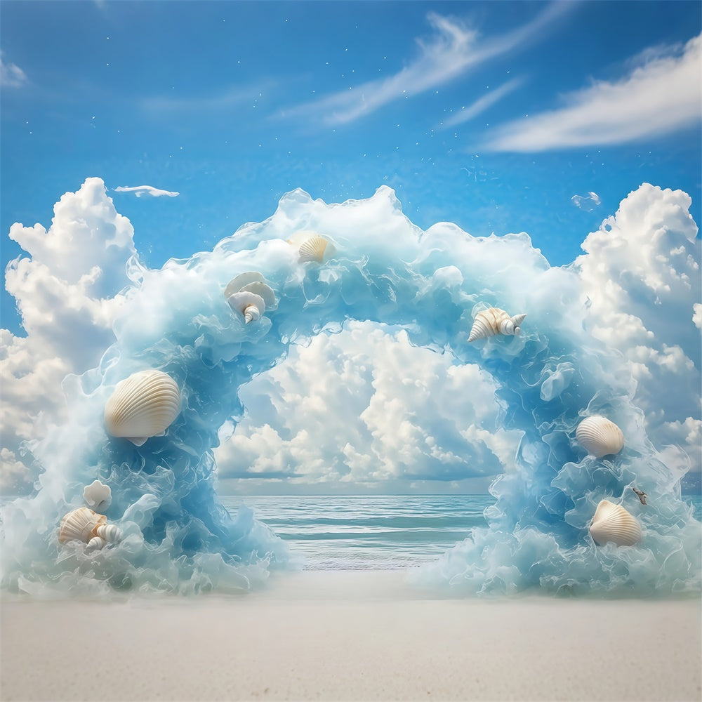 Cloud Photo Backdrop Mermaid Shore Fantasy Backdrop BRP57-224