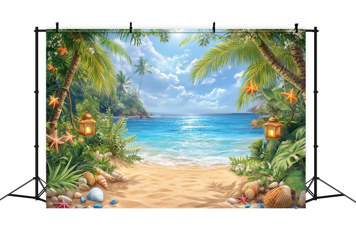 Sky Backdrop For Photography Palm Breeze Beach Backdrop BRP57-227