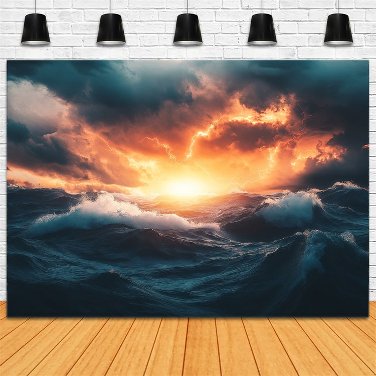 Sky Photo Backdrop Stormfire Ocean Horizon Backdrop BRP57-228