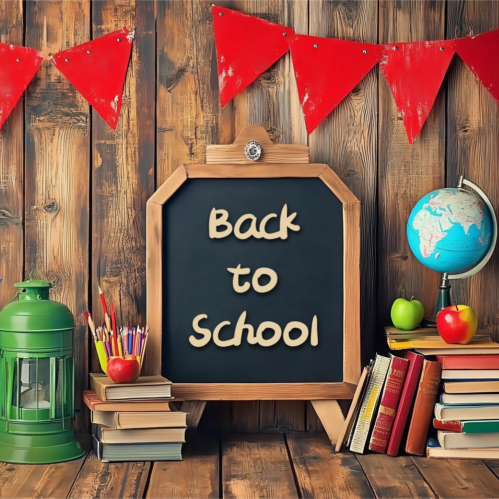 Back To School Backdrop Rustic School Desk Backdrop BRP57-23