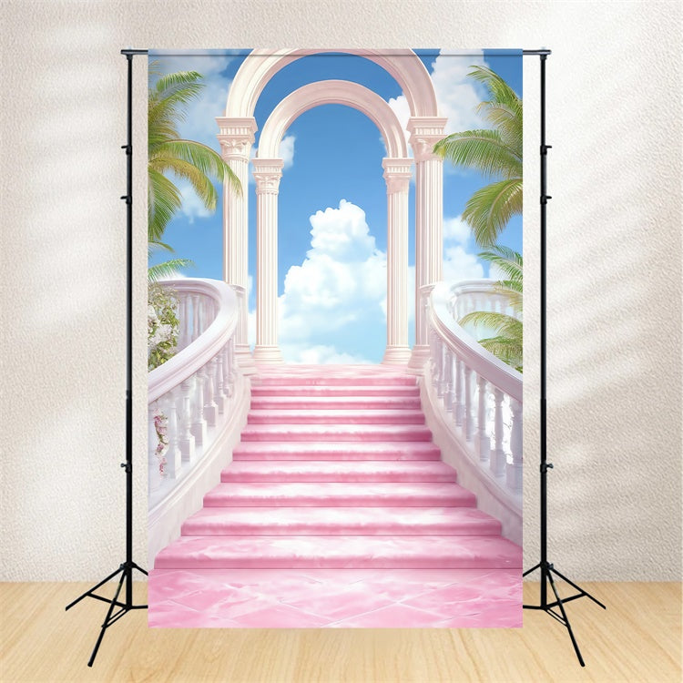 Sky Photo Backdrop Pink Palace Stairway Backdrop BRP57-231