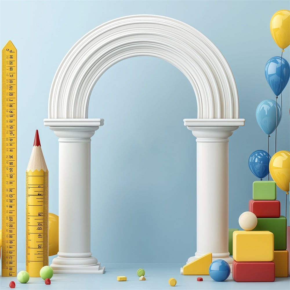 School Backdrop Whimsical Learning Arch Backdrop BRP57-26