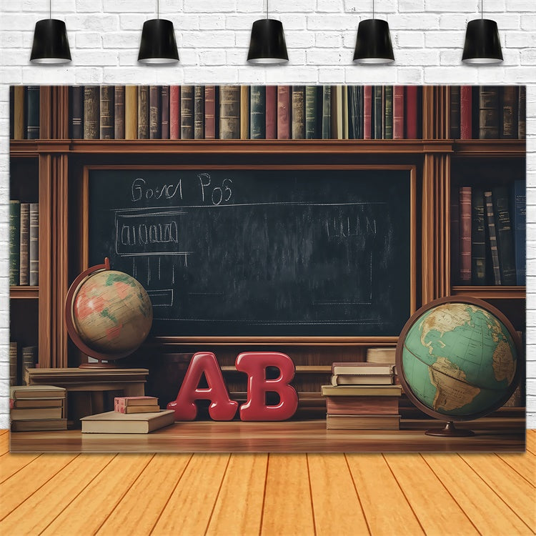 School Backdrop Vintage Library Learning Backdrop BRP57-30