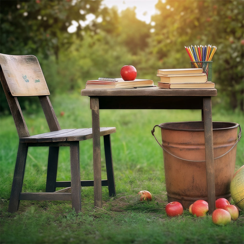 School Photo Backdrops Woodland Learning Table Backdrop BRP57-38