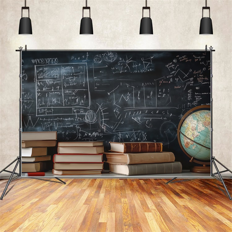 Chalkboard Photo Backdrop Math Scholarly Formulas Backdrop BRP57-40