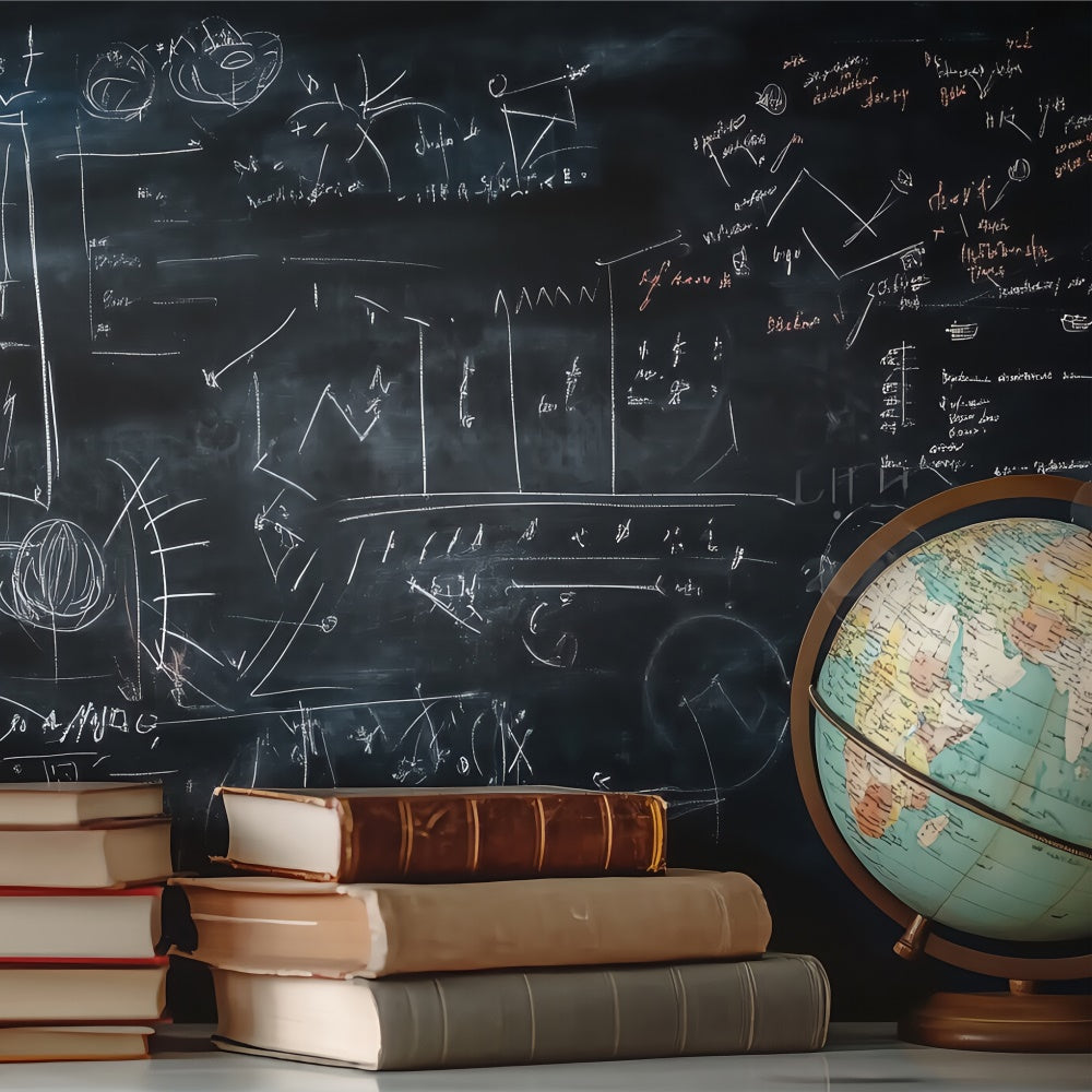 Chalkboard Photo Backdrop Math Scholarly Formulas Backdrop BRP57-40