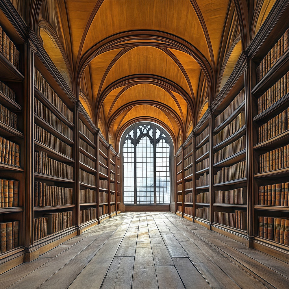 Back To School Photo Backdrop Gothic Library Hall Backdrop BRP57-53