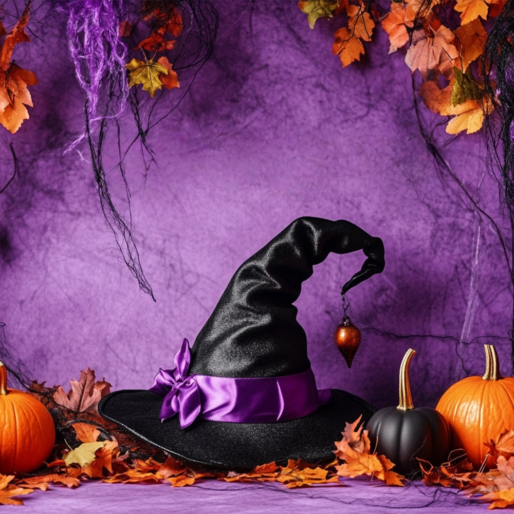 Halloween Photo Backdrop Black Magic Golden Leaves Backdrop BRP57-99