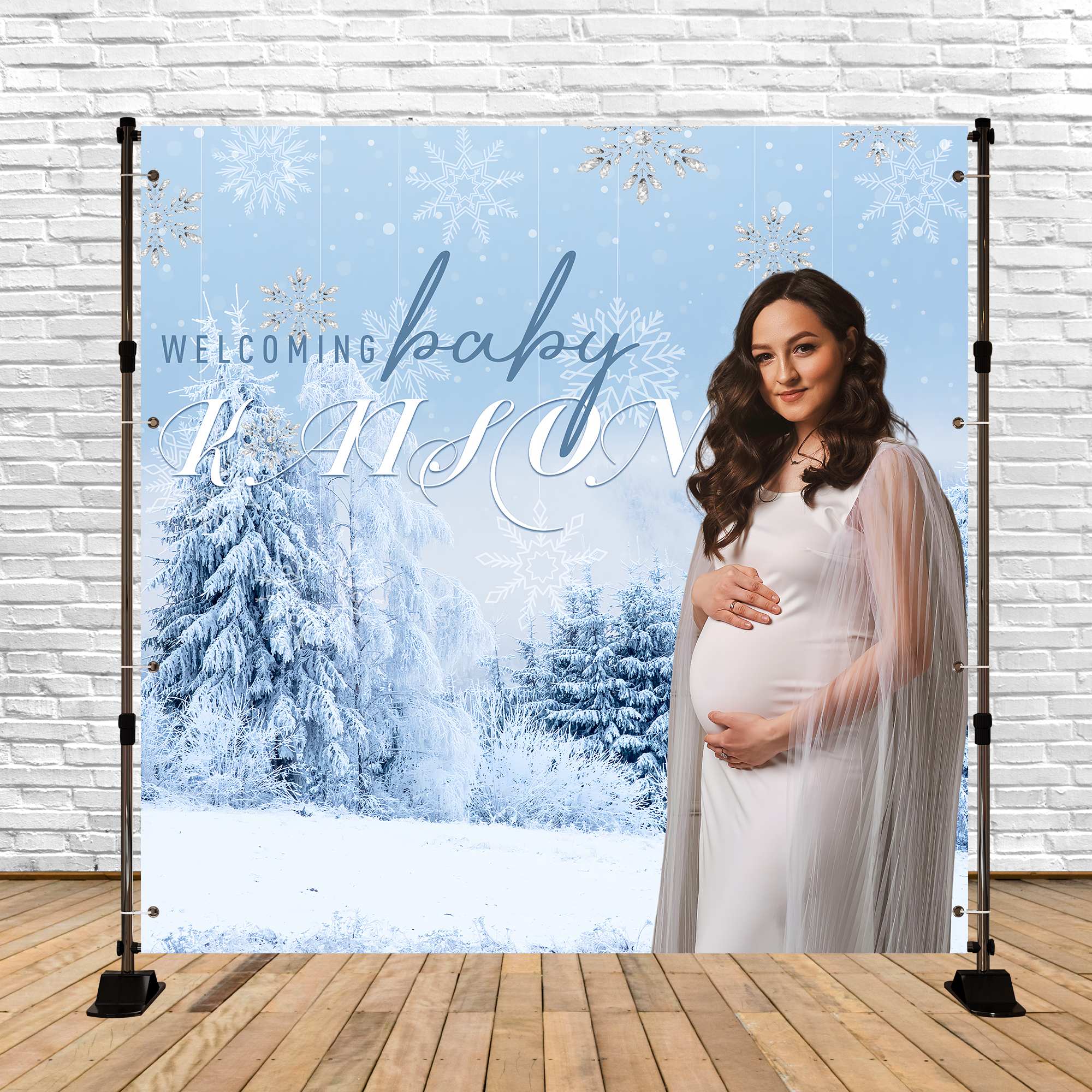 Backdrop For Baby Shower Winter Wonderland Customized Backdrop BRP6-16