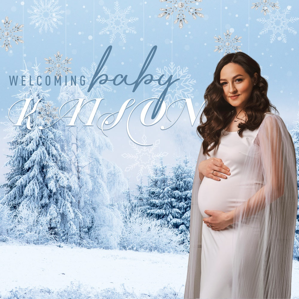 Backdrop For Baby Shower Winter Wonderland Customized Backdrop BRP6-16
