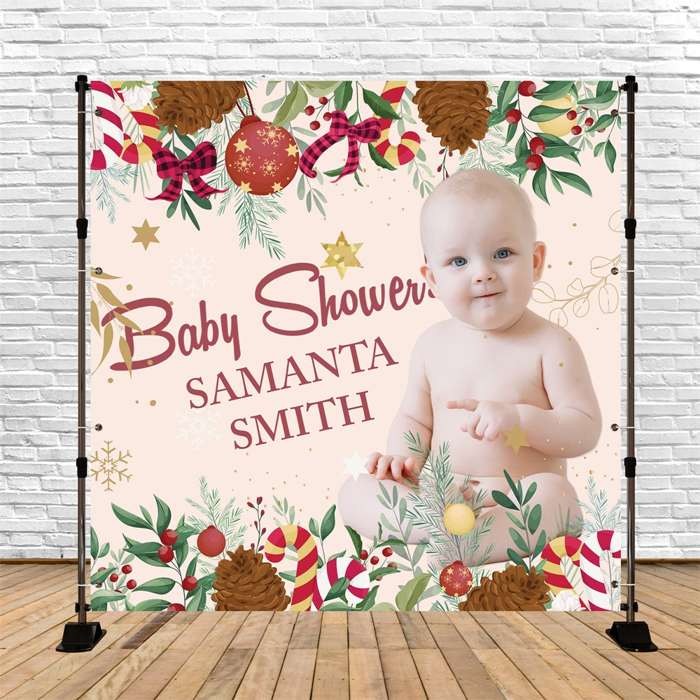 Backdrops For Baby Shower Holiday Cheer Personalized Backdrop BRP6-20