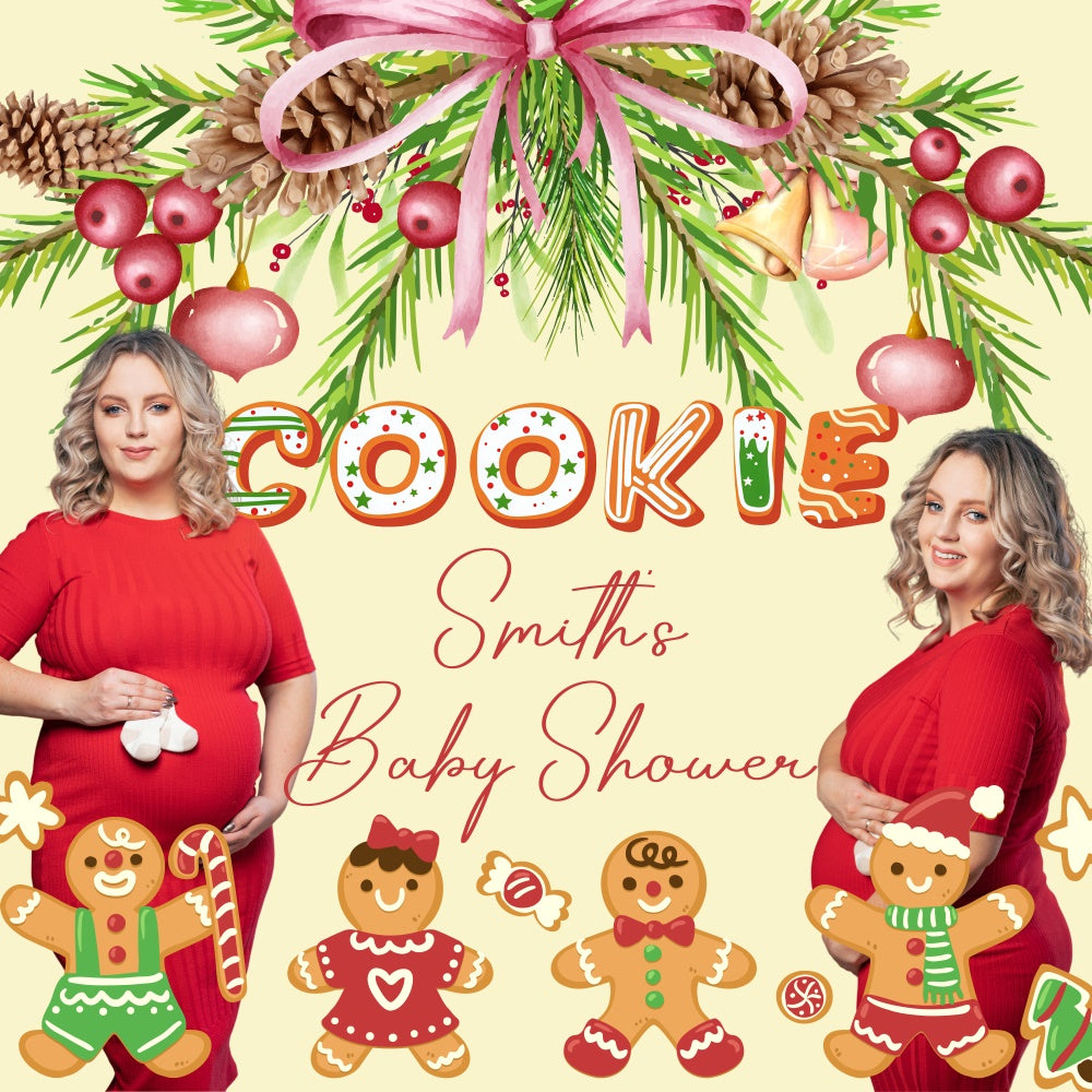 Christmas Backdrop Sweet Cookie Custom Baby Shower Backdrops BRP6-22