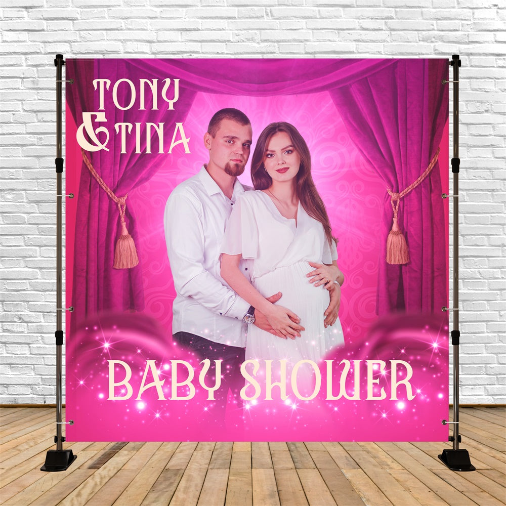 Baby Shower Backdrops Royal Velvet Sparkle Customized Backdrop BRP6-221
