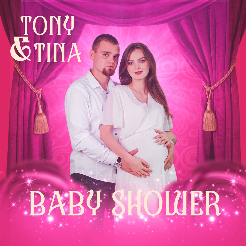 Baby Shower Backdrops Royal Velvet Sparkle Customized Backdrop BRP6-221