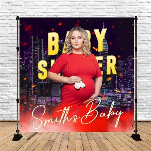 Backdrop For Baby Shower City Lights Dream Custom Backdrop BRP6-222