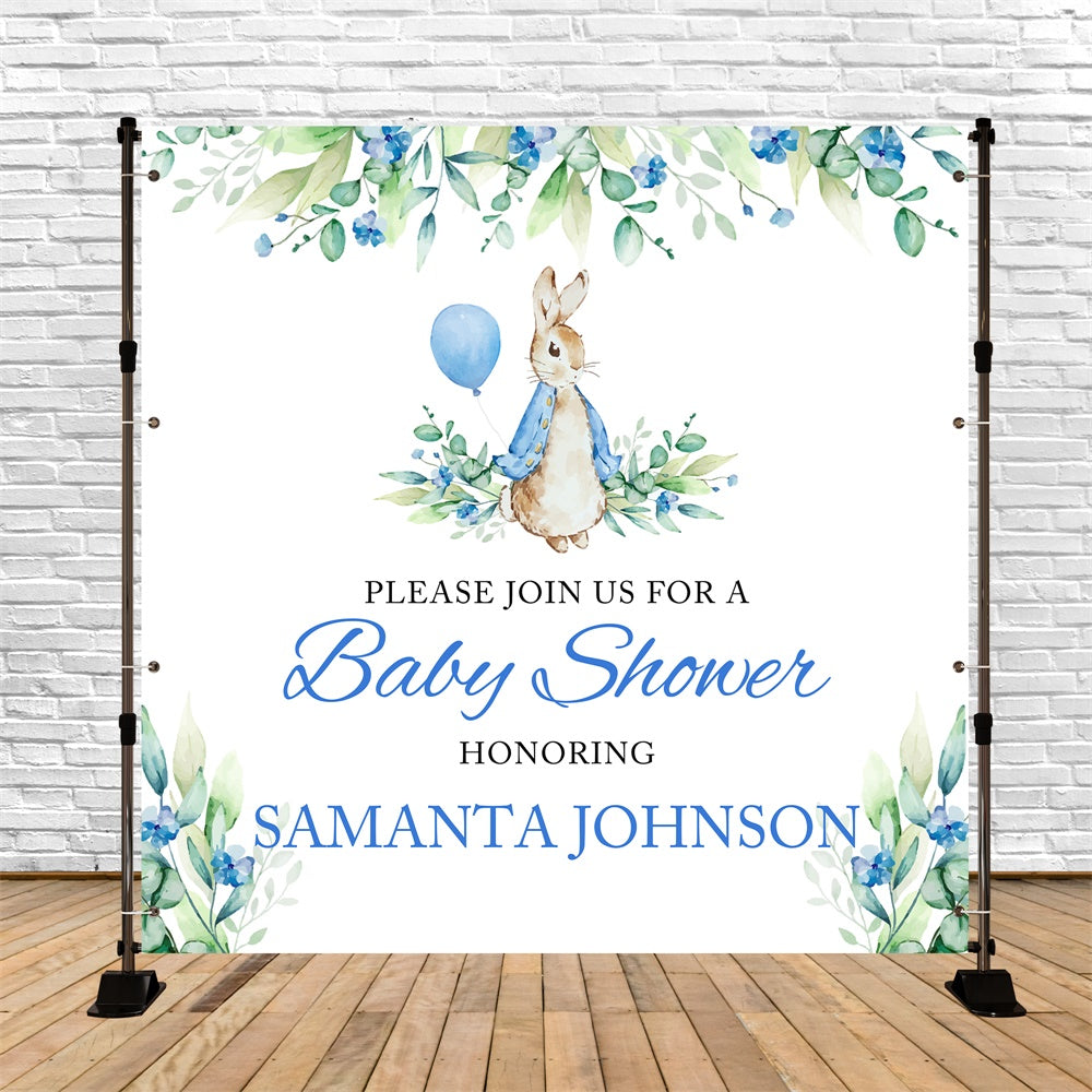 Baby Shower Backdrop Ideas Watercolor Rabbit Custom Backdrop BRP6-25