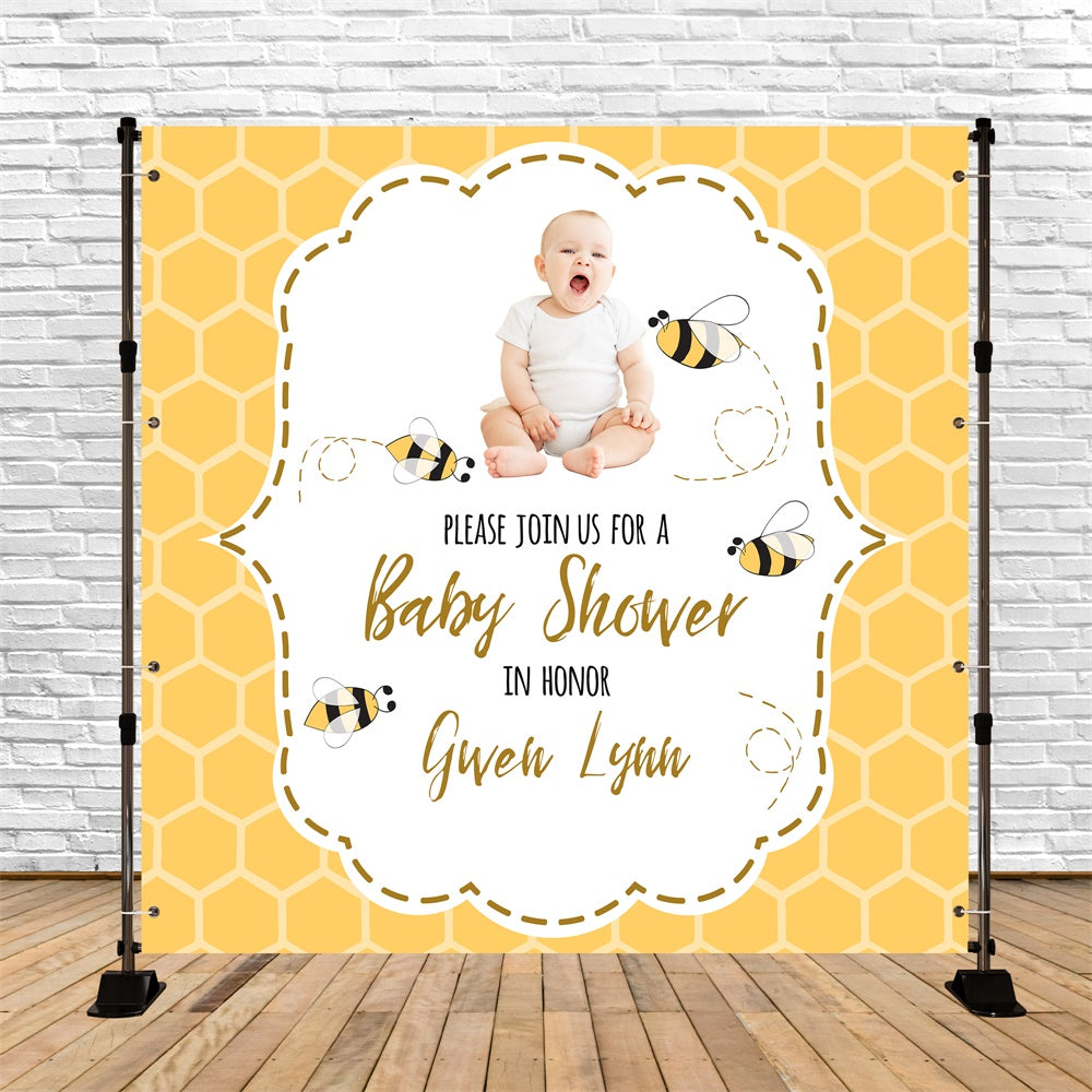 Backdrops For Baby Shower Yellow Hive Joy Custom Backdrop BRP6-28
