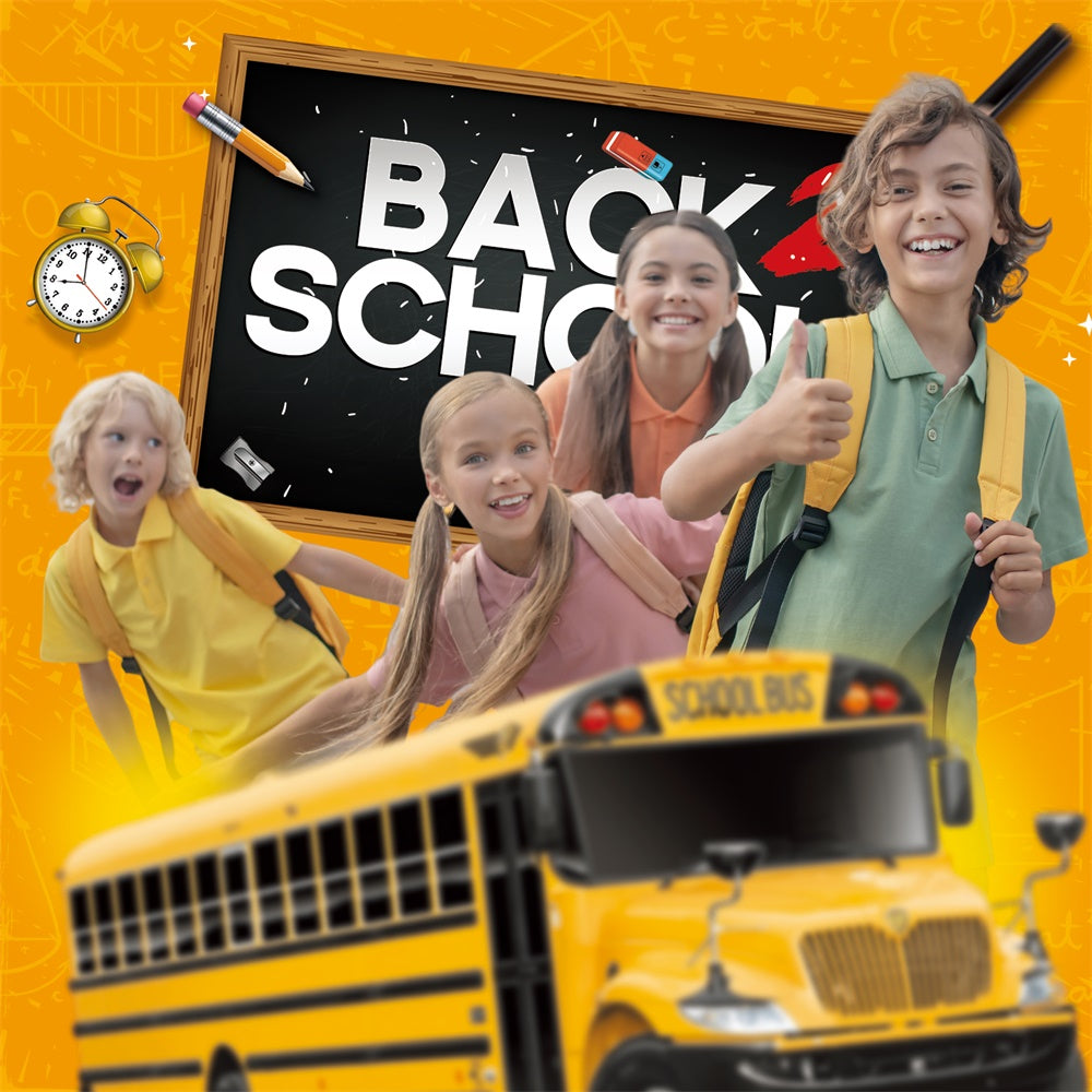 Back To School Photo Backdrop Joyful School Bus Custom Backdrop BRP6-29