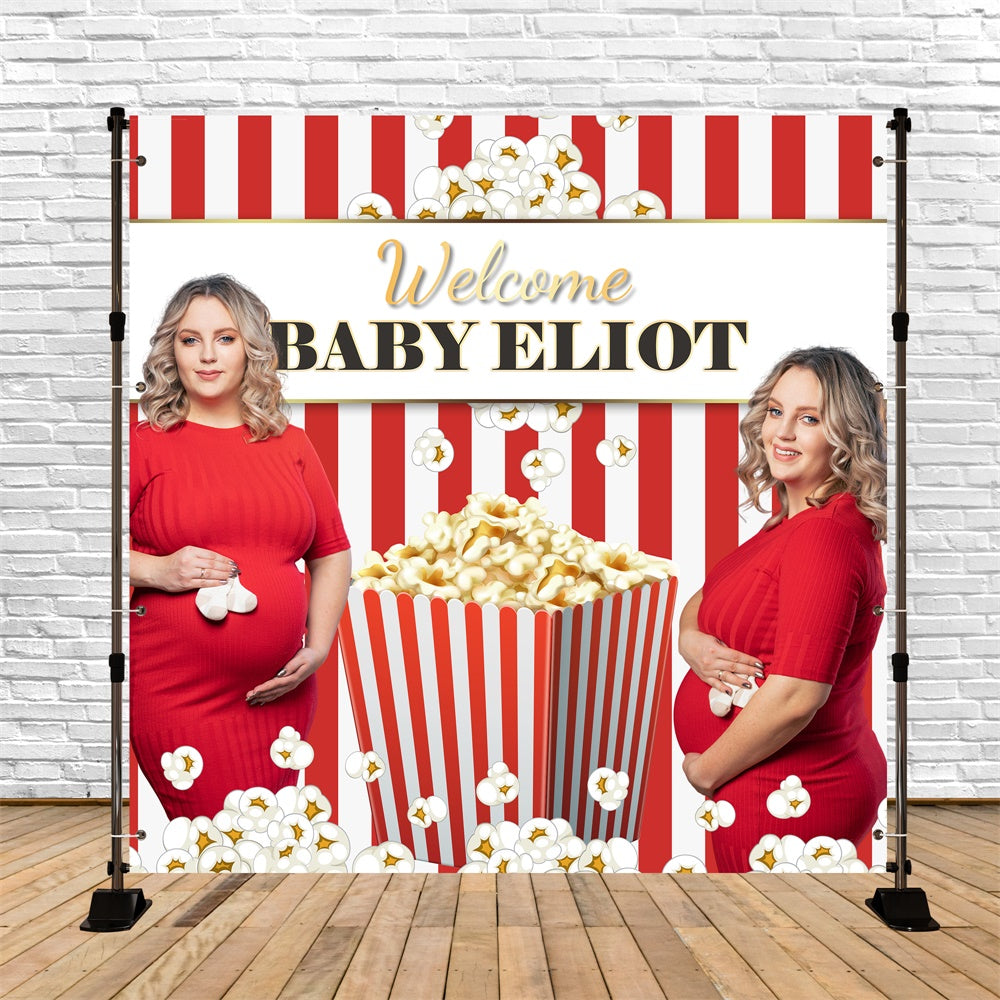 Baby Shower Photo Backdrop Popcorn Party Customized Backdrop BRP6-4