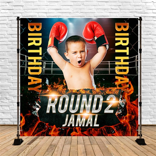 Backdrop For Birthday Party Boxing Power Custom Backdrop BRP6-69