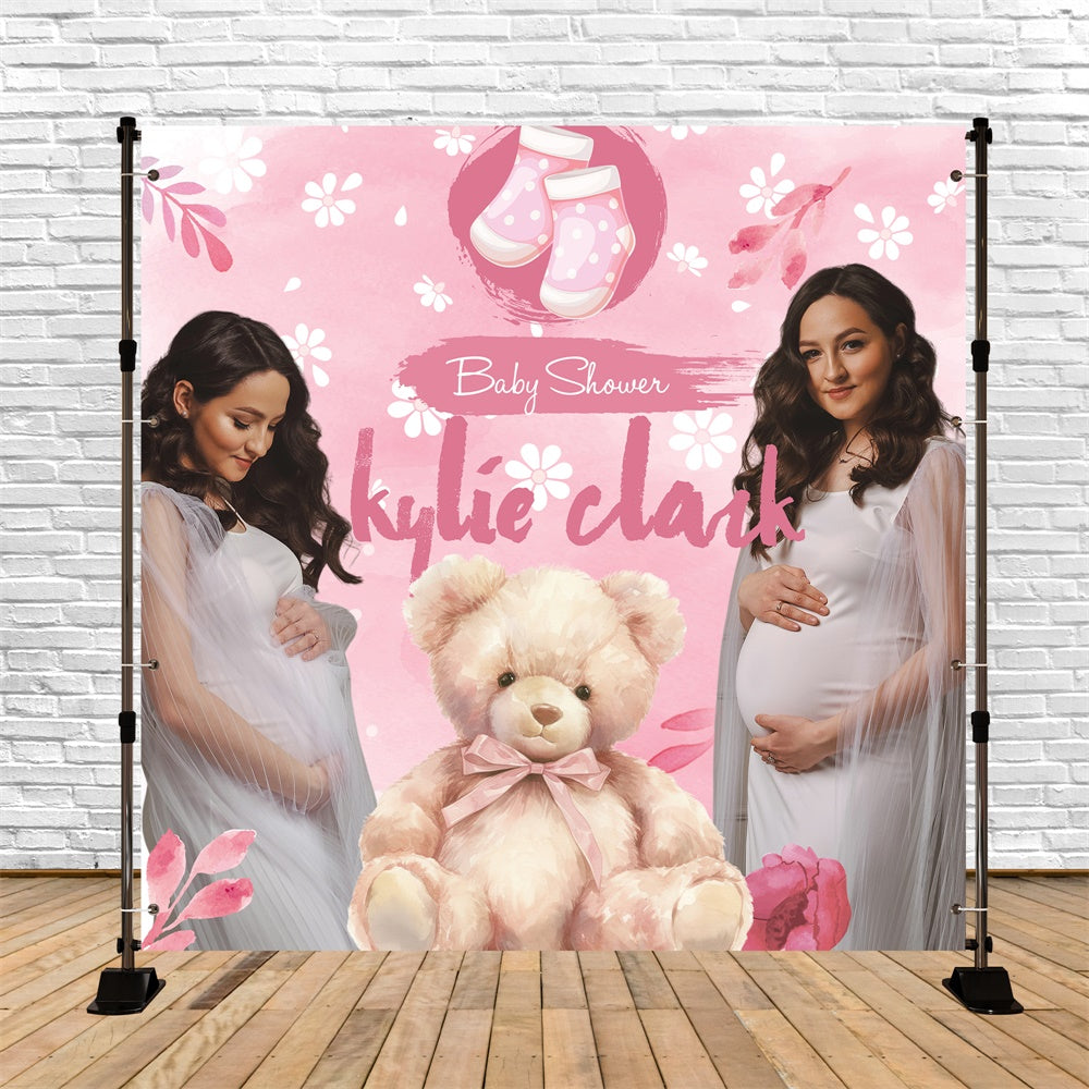 Baby Shower Backdrop Ideas Baby Socks Bear Custom Backdrop BRP6-9