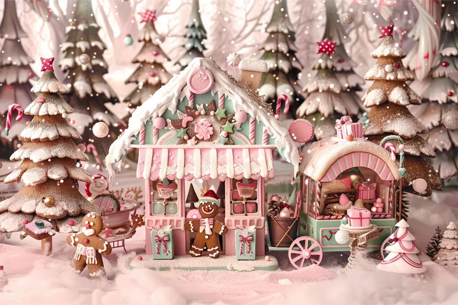 Christmas Gingerbread Shop Backdrop BRP7-228