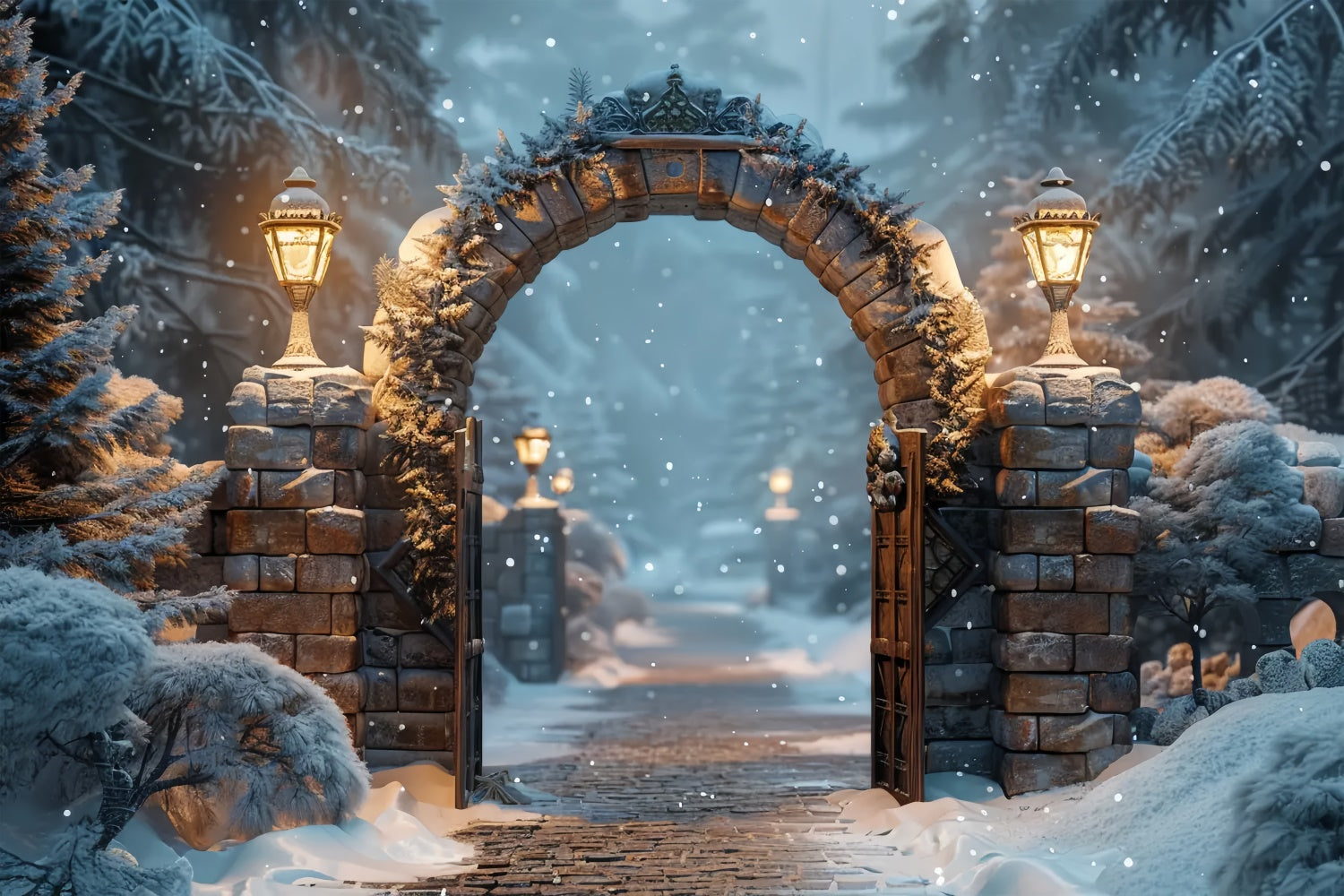 Christmas Mystical Forest Archway Backdrop BRP8-59