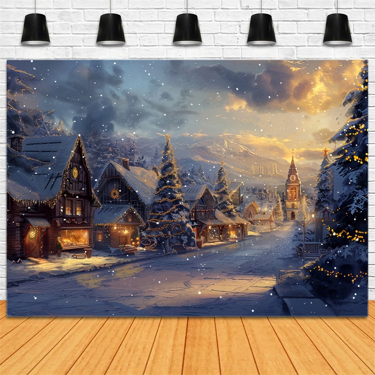 Picturesque Winter Cabin Snowy Surroundings Backdrop BRP9-311