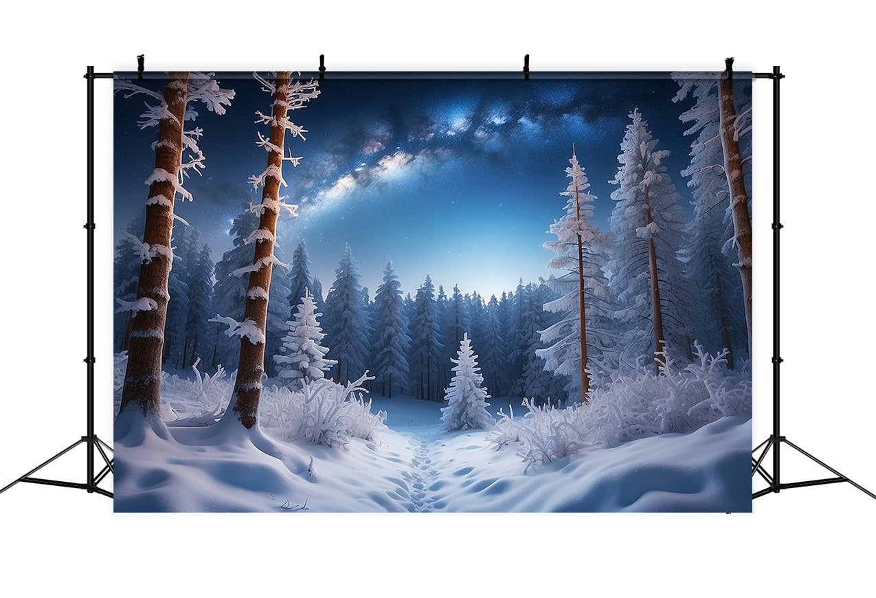 Winter Wonderland Snowy Pine Trees Backdrop BRP9-313