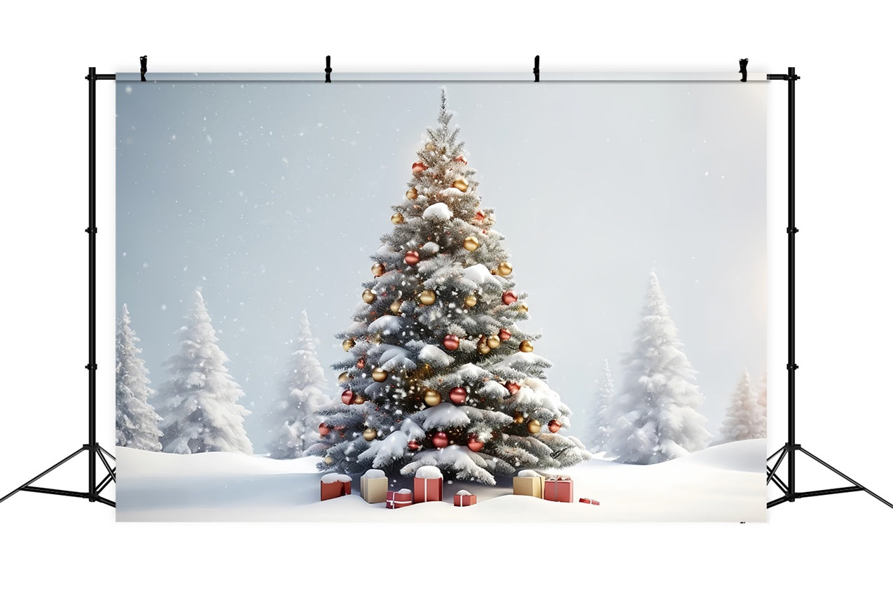 Winter Wonderland Christmas Tree Gifts Backdrop BRP9-329