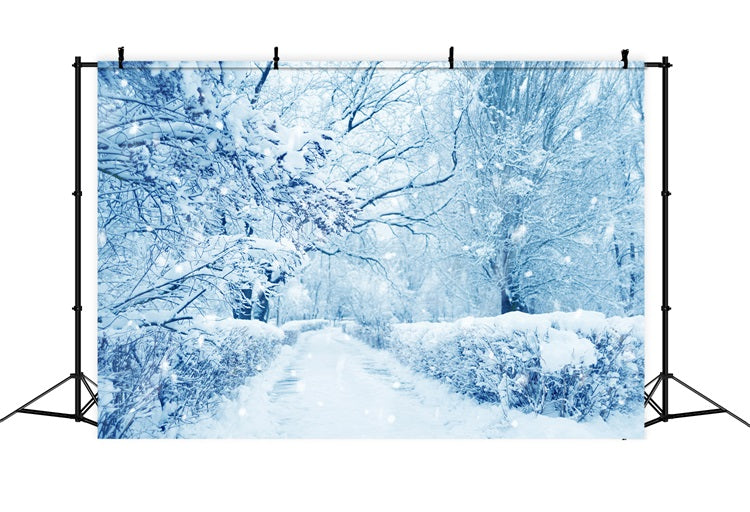 Snowy Trees Frosted Forest Winter Wonderland Backdrop BRP9-354