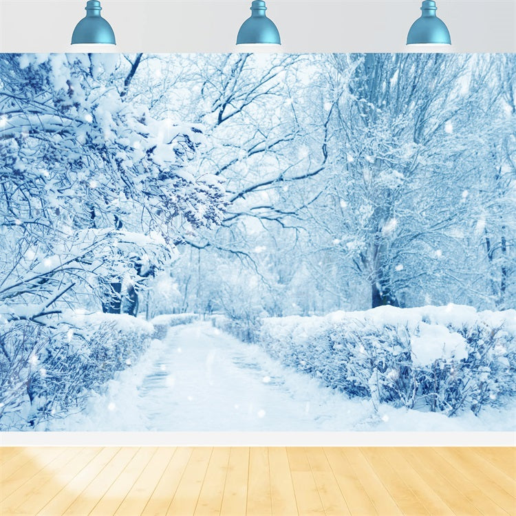 Snowy Trees Frosted Forest Winter Wonderland Backdrop BRP9-354