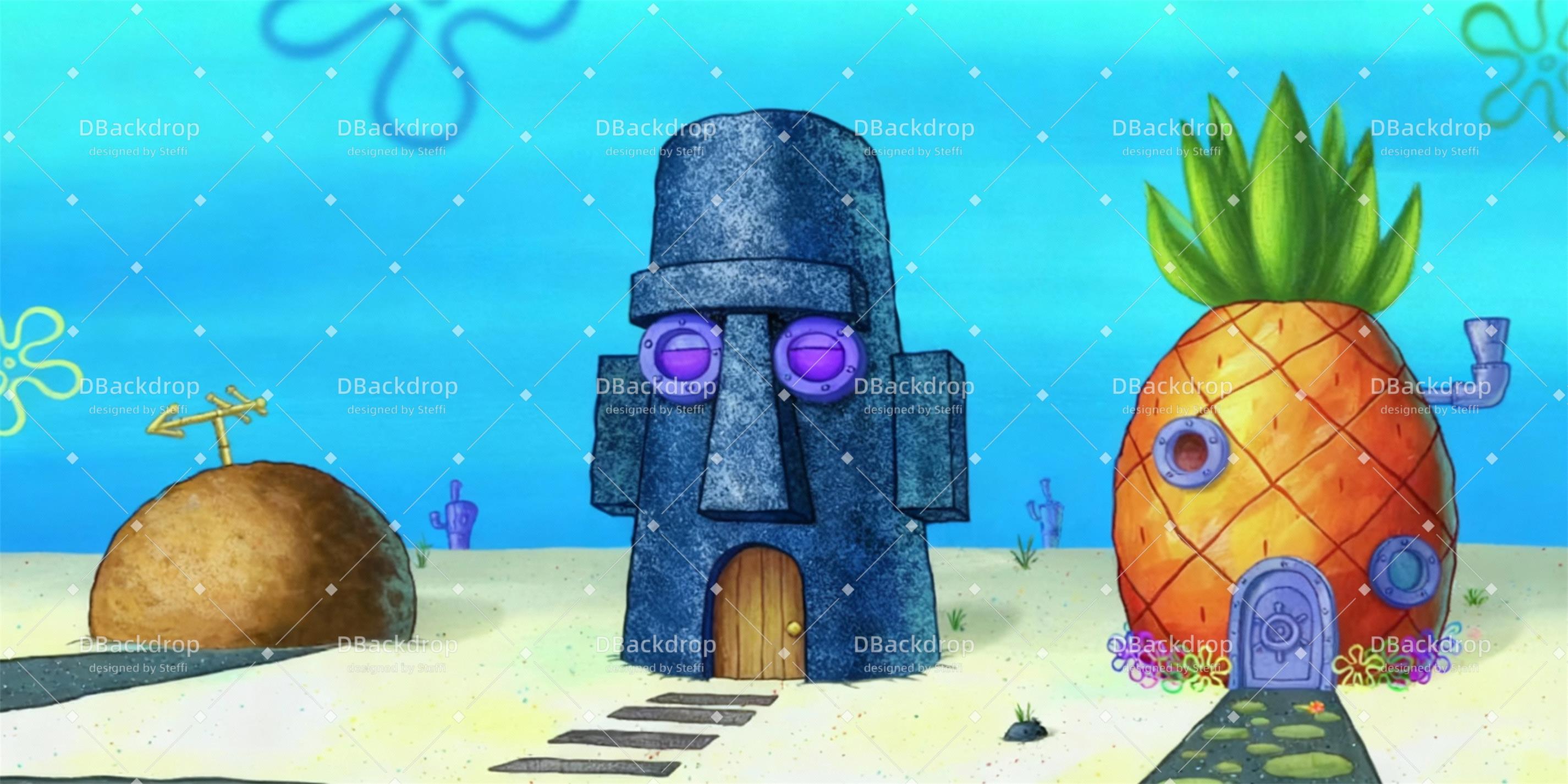 Stage Backdrops Bikini Bottom Backdrop for Theater Play CSH59-T81